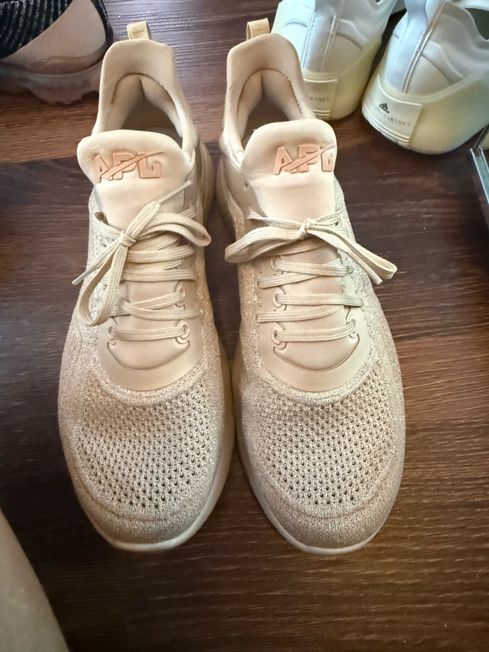 APL Women's Knit Lace-Up Sneakers in Champagne Gold
